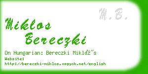 miklos bereczki business card